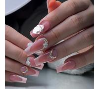 24 Pieces Patrick's Day Stick on Nails Green Shamrock Press on Nails Short Coffin Styles False Nails for Women Girls
