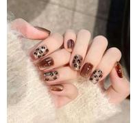 24 Pieces Pigling Full Coverage Fake Claws Elegant Stick Cat Cat Ice Print Artificial Claws