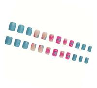 24 Pieces Press on Nails Valentine's Day Glittering Heart Stick on Nails Manicure Nails Decoration For Fashion Women