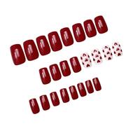 24 Pieces Press On Nails With Heart Designs False Nails Manicure For Women Seeking A Unique Valentine's Day Appearance Fashionable Women's Nail