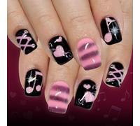 24 Pieces Red Glittering Heart Press On Type Nails Valentine French Tip Artificial Nails Easy To Wear Date Night Glittering French False Nail