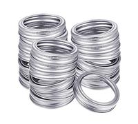 24 Pieces Regular Mouth Mason Jar Canning Bands - Reusable Replacement Metal Rings, Practical Screw Jar Bands, Leak Proof Tinplate Metal Rings, Compatible With Mason Jar