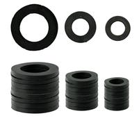 24 Pieces Rubber Hose Washer Tap Sealing Rings Hose Rubber Shower Hose Washers Tap Connector Washers for Connecting, 1/2 Inch, 3/4 Inch, 25 mm (1.00 Inch) OD 20 mm (0.8 Inch) ID, Black