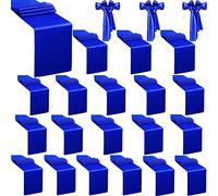 24 Pieces Satin Table Runners 12 x 108 Inches Long Silk Table Runner for Wedding Birthday Party Ceremony Banquet Decorations Fit Rectangle Table and Round Table (Blue)