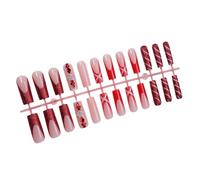 24 Pieces Shimmering Press on Nails Fashionable False Nails Acrylic Winter Nails for Busy Women Seeking Quick Manicures