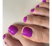 24 pieces shiny artificial toenails, full covers, press on toenails, short square false toenails for various occasions