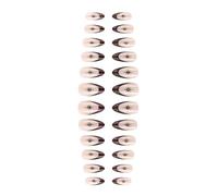 24 Pieces Short Almond Press On Nails Glitters Star Designs French Tip False Nails Manicure Nails Art For Party Wedding