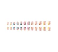 24 Pieces Short Square Leopards Designs False Nails Acrylic Artificial Nails Manicure Nails Accesories For Trendy Women