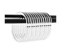 24 Pieces Shower Curtain Hook Bathroom Bathing Drape Hanger Rings Plastic Removable Blind Loop Household Replacement For hanging shower curtains(12pcs)