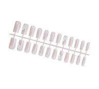 24 Pieces Square False Nails Winter French Tips Full Covers Acrylic Nails With Bows Designs For Women And Girls Square Nail Tips