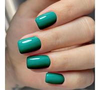 24 Pieces Square Glossy Fingernails False Nails for Women Full Covers Press on Stick on Easy to Apply False Nail for Women