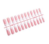 24 Pieces Square Shaped Nails Tips with French Tip 3D Stripes Designs Glossy Stick on for Various Occasion Party Ready