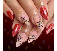 24 Pieces Teardrop False Ungues Glossy Outside Relaxed Polyethylene Needle Tips For Various Occasions Package Ungues