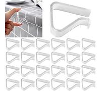 24 Pieces Transparent Clear Tablecloth Clips, Plastic Table Cloth Clips，Windproof Table Cover Holder Clamps，Table Cloth Holder for Christmas Home Wedding Party Indoor Outdoor Camping Picnic(24, Small)