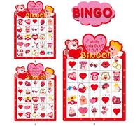 24 Pieces Valentine's Day Bingo Game Cards With 12 Pieces Battle Pass Card 1 Piece Calling Card Instruction Different Gameplay Styles Knowledge Quizzes Or Memory Challenges For Party Game Classroom