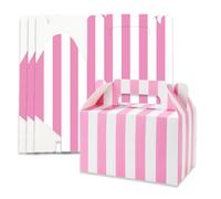 24 Pieces White Pink Gift Box 15x9x9cm Thickened Paper Bridesmaid Proposal Paper Box with Lid DIY Party Gift Boxes Candy Party Favours Birthday Baby Shower Lunch Boxes