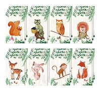24 Pieces Woodland Creatures Mini Notepads, Forest Animal Party Favors Spiral Tiny Notebooks Bulk Teacher Classroom Reward Prizes Pinata Gift Bags Fillers for Boys Girls Birthday Party Supply