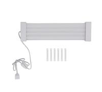 24 Pin to 24 Pin PSU Cable Extension Kit, 5V ARGB Sync PC Power Supply Extension Cable with Wire Combs, Silicone Braided 205mm for Motherboard and Graphics Card Build (White Head)