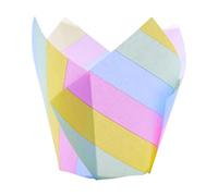 24 PME Tulip-Shaped Muffin Cases, Rainbow Stripes