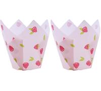 24 PME Tulip-Shaped Muffin Cases, Raspberry (Pack of 2)