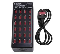 24 Port 100 watt 20 A USB Charging Station, Travel Desktop USB r, Multi Ports Fast r Station Organizer Compatible with Smartphones, Tables, and More Devices
