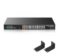 24 Port 2.5Gb PoE+ Managed Ethernet Network Switch 24 PoE+ Port @500W | PoE++ Port 1-4 Up to 90W Each | 2 x 10G SFP+ | IEEE 802.3bt/ at/ af | 160G Bandwidth | Metal Internet Switch | 19In Rack Mount