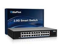 24 Port 2.5Gb Unmanaged Ethernet Switch with 24* 2.5G Base-T Ports, GiGaPlus 2.5Gbps Network Switch for 2.5Gbps NAS/PC, WiFi6 Router, Wireless AP. Fanless Design, Plug and Play