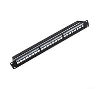 24 Port Cat6 Patch Panel 19 Inch 1U Unshielded Rack Mount - Steel Network Ethernet Panel with Cable Management & Labels for Server Room Office