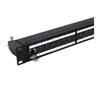 24 Port Cat6a 10 Gigabit Patch Panel Vertical IDC with Shuttered RJ45 Sockets 1U