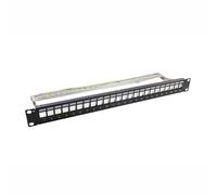 24 Port FTP Blank Network Patch Panel Rack Mounted 19 Inch Empty 1U with Tray for Cat 5e Cat 6 Keystone Jack Modular