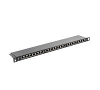 24-Port Patch Panel 0.5U Cat 5e Shielded Black PPS5-0024-B