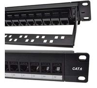 24 Port RJ45 CAT6 Gigabit Ethernet Pass Through Keystone Coupler 19 Patch Panel