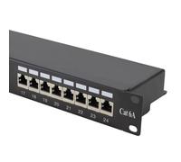 24 Port Shielded Network 19 inch Patch Panel CAT6A STP Vertical Punchdown