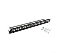 24-Port Shielded Patch Panel,1U Rackmount Metal | Efficient cable management, for emi reduction for data centers,compatible with for keystone and for blank modules