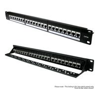 24 Port Way CAT6a Patch Panel 1U 19" Rack Mount Shielded RJ45 Ethernet Network
