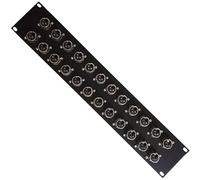 24 Port XLR Patch Panel 2U 19 Rack 3 Pin Female Audio Socket Connector Chassis
