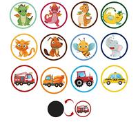 24 Potty Training Stickers - Color Changing Pee Stickers with 12 Patterns: Dinosaur, Car, Animal