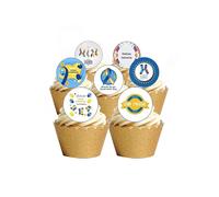 24 Pre-Cut Round World Down Syndrome Day Edible Wafer paper Cake Toppers Decorations