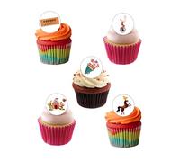 24 Precut 40mm Round Circus Show Carnival Edible Wafer Paper Cake Toppers Decorations