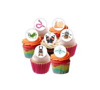 24 PreCut Cute Bugs & Insects Themed Edible Wafer Paper Round Cake Toppers Decorations - Perfect for children
