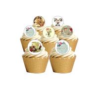 24 Precut Round Vintage VICTORIAN Mothers Day Edible Wafer paper Cake Toppers