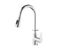 24" Pull Out Kitchen Faucet with Auto Retract 3 Spray Modes Silver Gun Gray Black Dual Water Outlet for Versatile Use Modern Design for Home & Kitchen