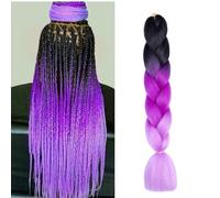 24" Purple Gradient Warm Water Braiding Hair Extensions 1pc C13