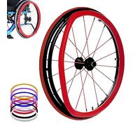 24" Push Wheel Wheel Chair Cover, Rear Wheel Sports Wheel Chair Cover, 4.6MM Thick Wheel Chair Cover, Non-Slip/Wear-Resistant, Improves Grip, Pair Red