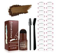 24 Reusable Eyebrow Stamp Stencil Kit, Long-Lasting Eyebrow Pencil Stencil Set, Easy Color and Shape your Brows, Waterproof Eyebrow Powder and Hairline Shadow Powder (Dark Brown)