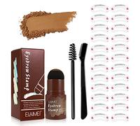 24 Reusable Eyebrow Stamp Stencil Kit, Long-Lasting Eyebrow Pencil Stencil Set, Easy Color and Shape your Brows, Waterproof Eyebrow Powder and Hairline Shadow Powder (Medium Brown)