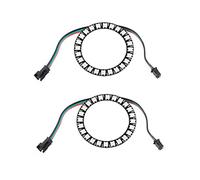 24 RGB LED Ring 24 X WS2812 5050 Full Color with Integrated Drivers 24 Bits for Arduino Raspberry Pi ESP8266 Nodemcu DC5V (Pack of 2PCS)