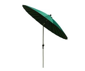 24-Rib Deck Umbrellas Outside, Deck Umbrella, Adjustable Angle, Sturdy Aluminum Alloy, Suitable for Gardens, Pools, Beaches, Balconies(Green)