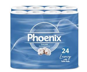 24 Roll Phoenix Soft Supreme Luxury Quilted 3 Ply Non-Fragranced Toilet Rolls (24)