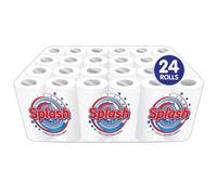 (24 Rolls (4 pack x 6)) Splash 4Pk Kitchen Roll Towel, Strong White Paper